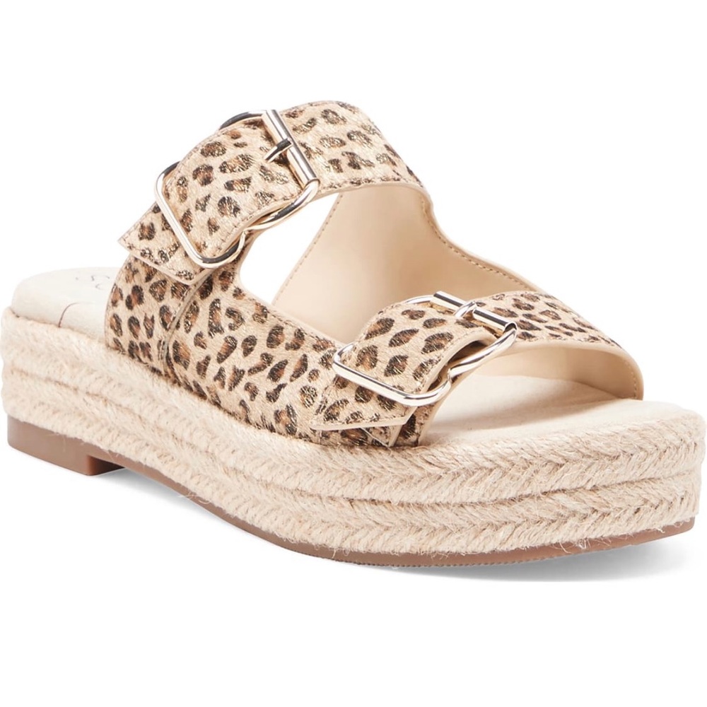 NWT - Sole Society - Vanyah Buckle Slide - Leopard